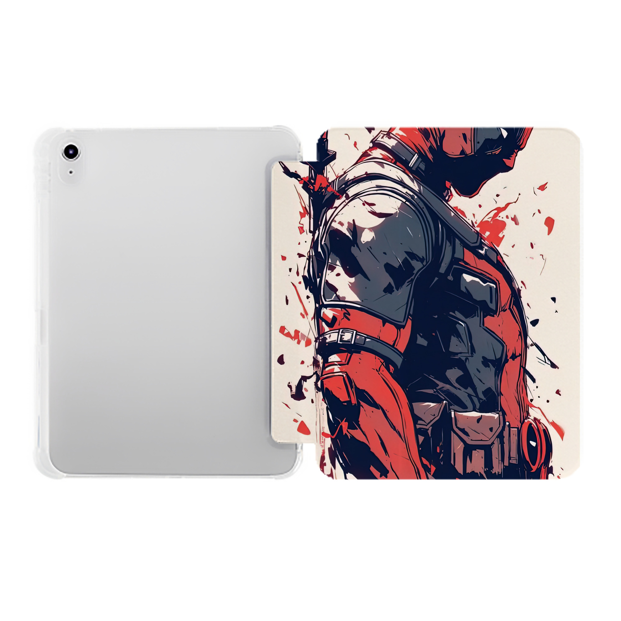 （画像用） Deadpool デッドプール IPad ケース ペン収納付き 三つ折りスタンド PUレザー×シリコン 対応機種9.5/10.5/10.9インチ